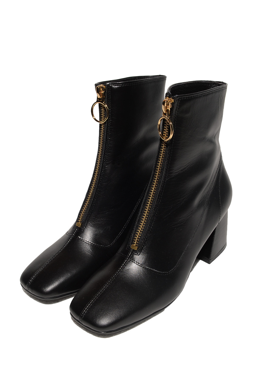 FRONT ZIPPER LEATHER BOOTS